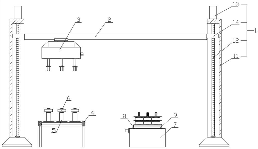 Polyamide fiber spinning cake stacking device