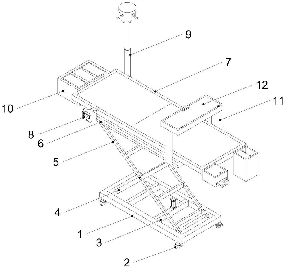 Automatic operation table device convenient for critical child patient to use