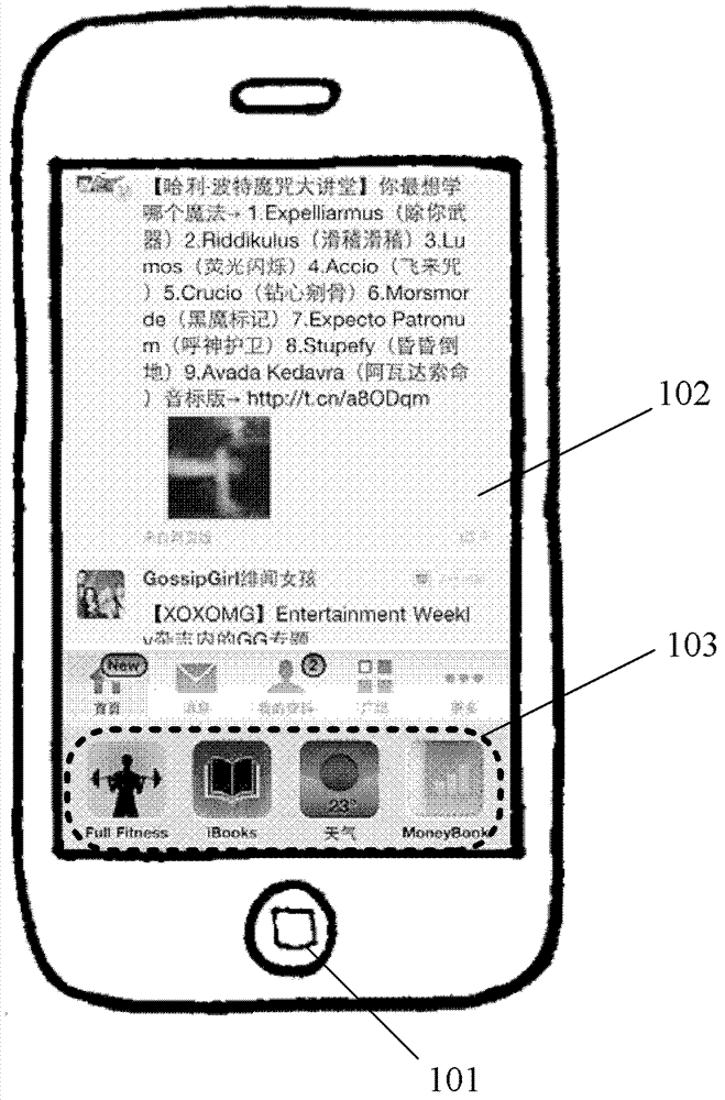 Application switching method and device for touch screen terminals
