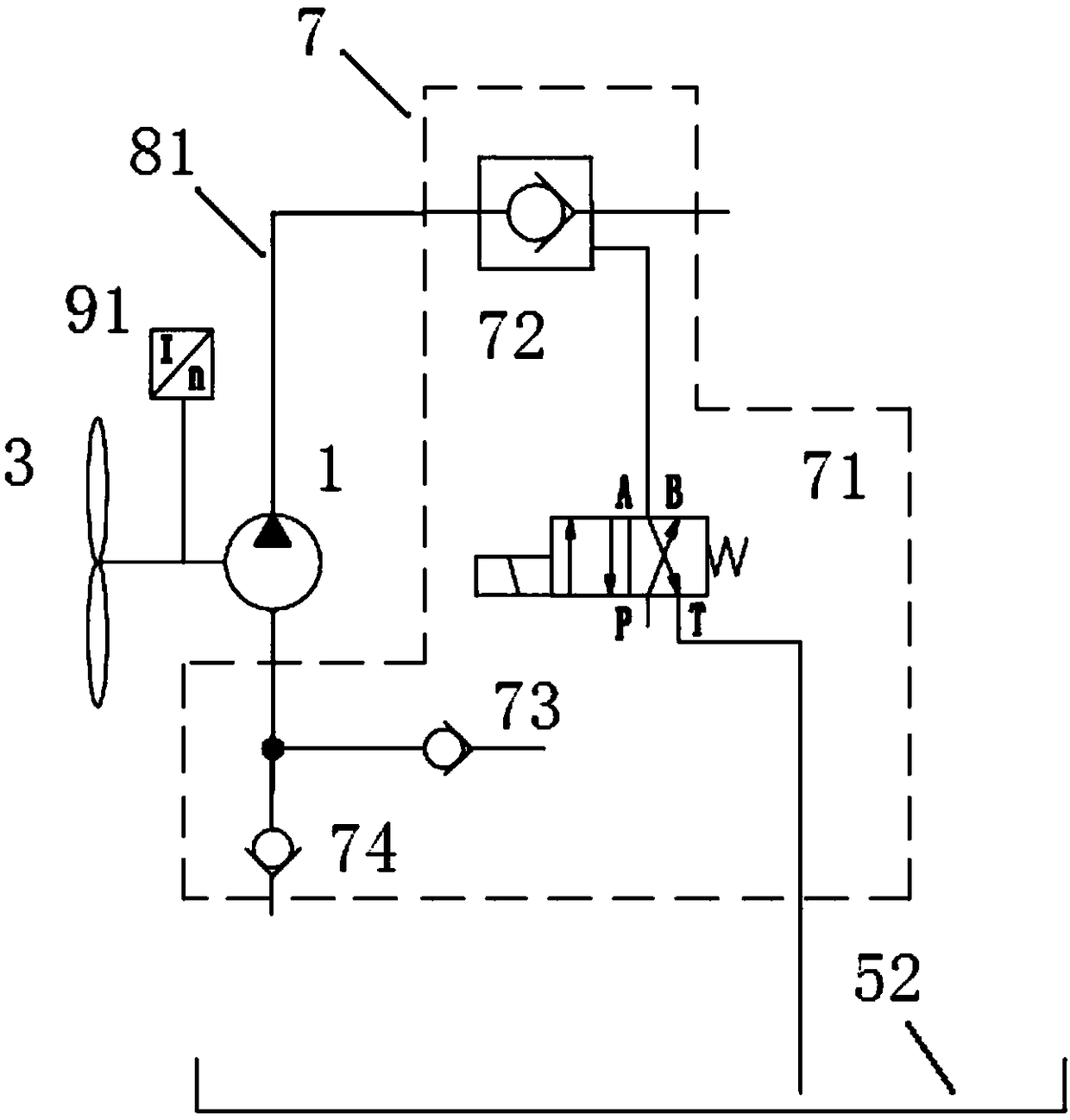 Wind generating set adopting hydraulic buffer braking and locking