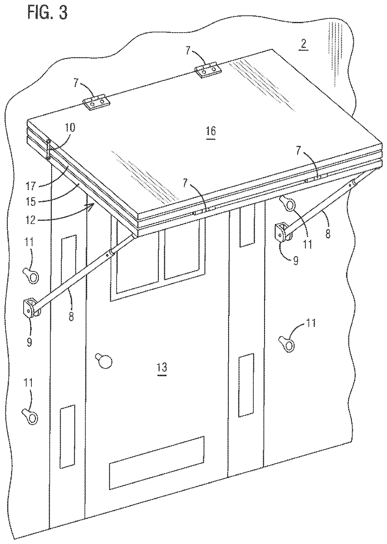 Combination awning and storm shutter