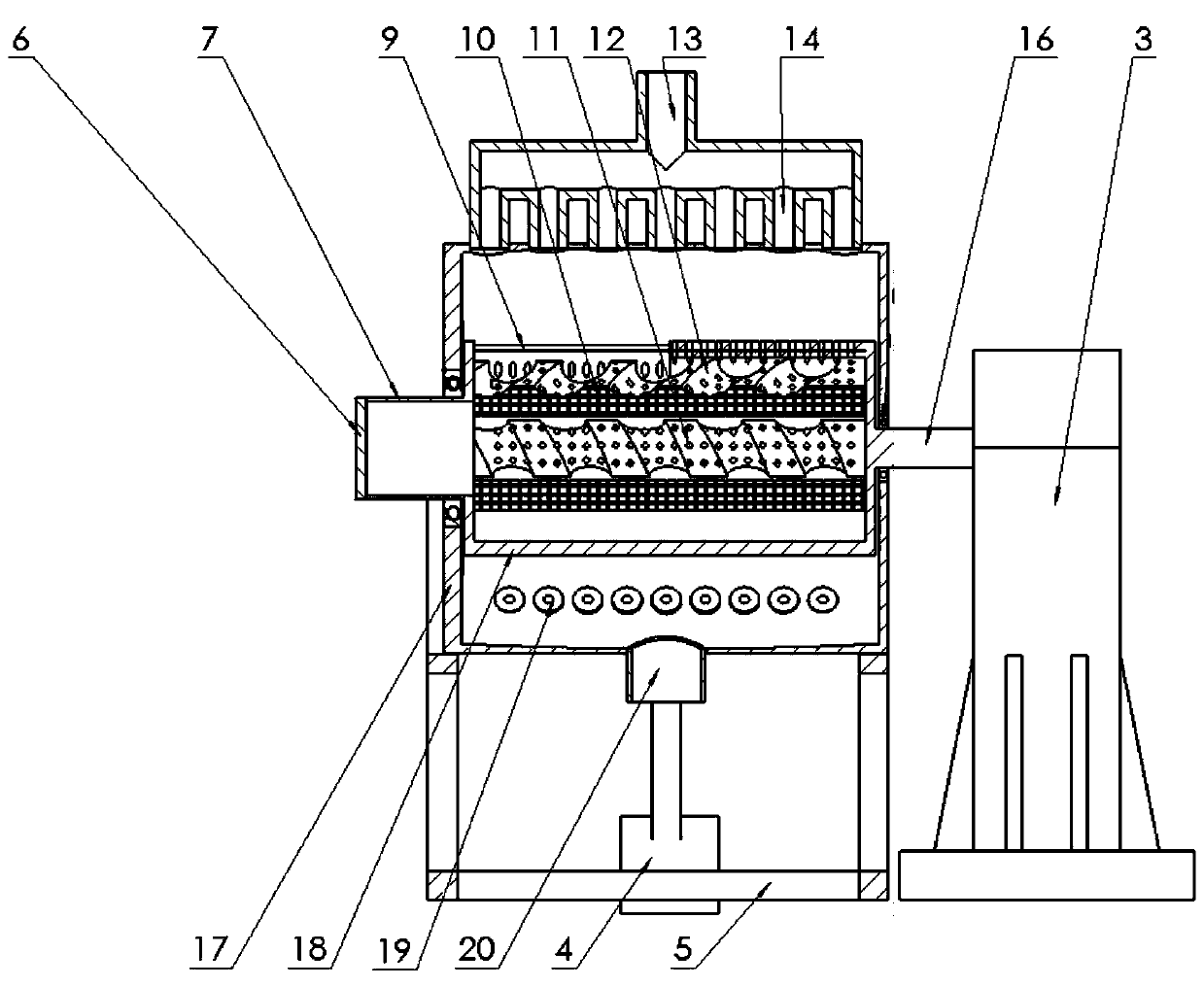 Double-layer furnace body incinerating device with rotatable liner and incinerating method