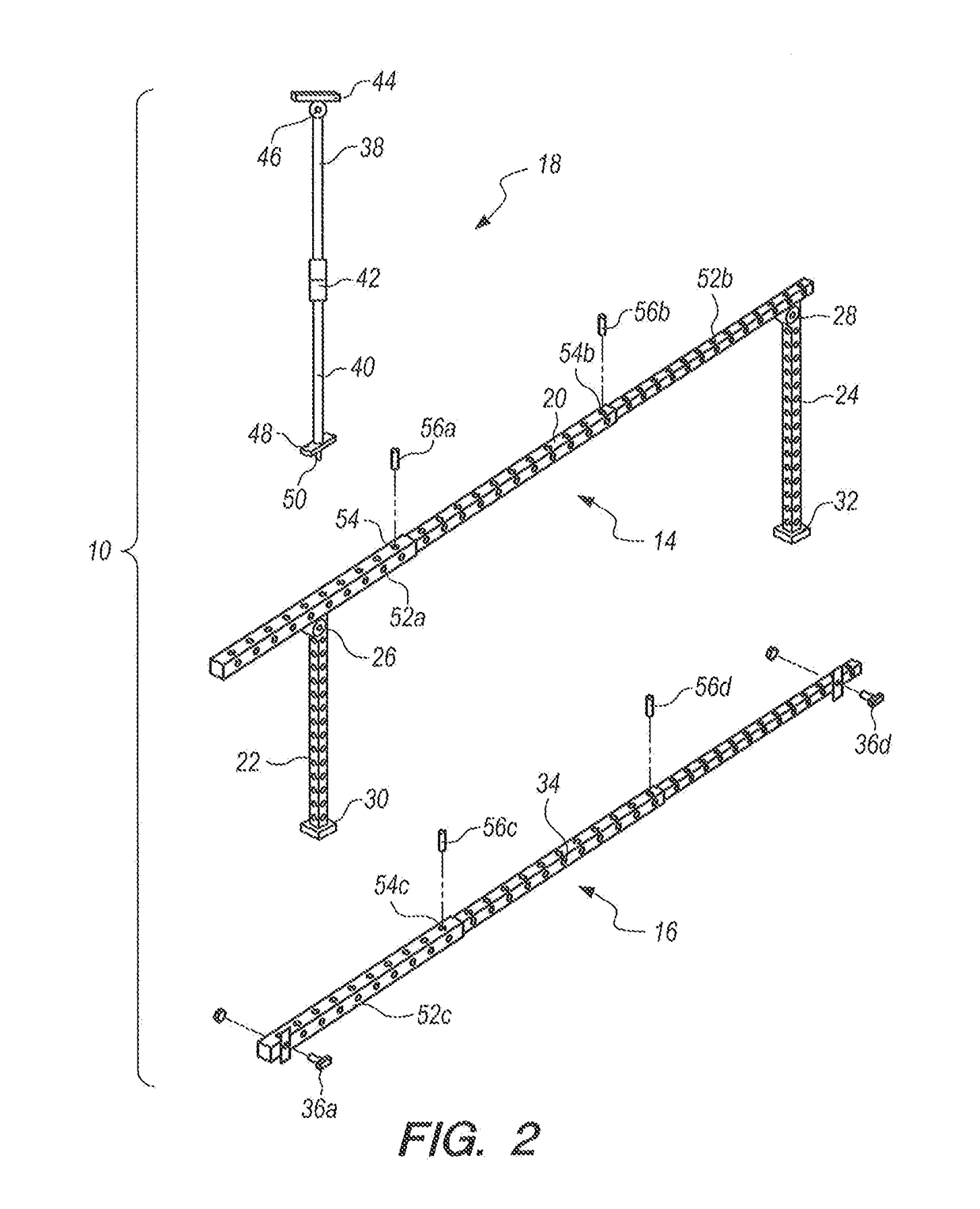 Collapsible safety railing