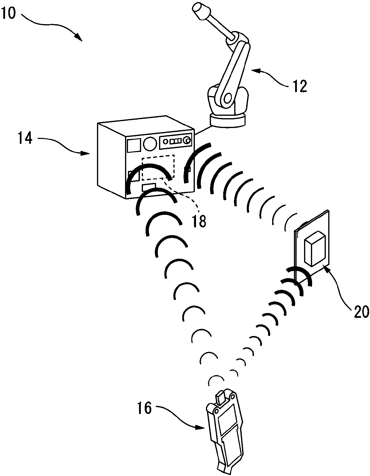 Controller in wireless communication with operation panel, wireless module, and wireless repeater