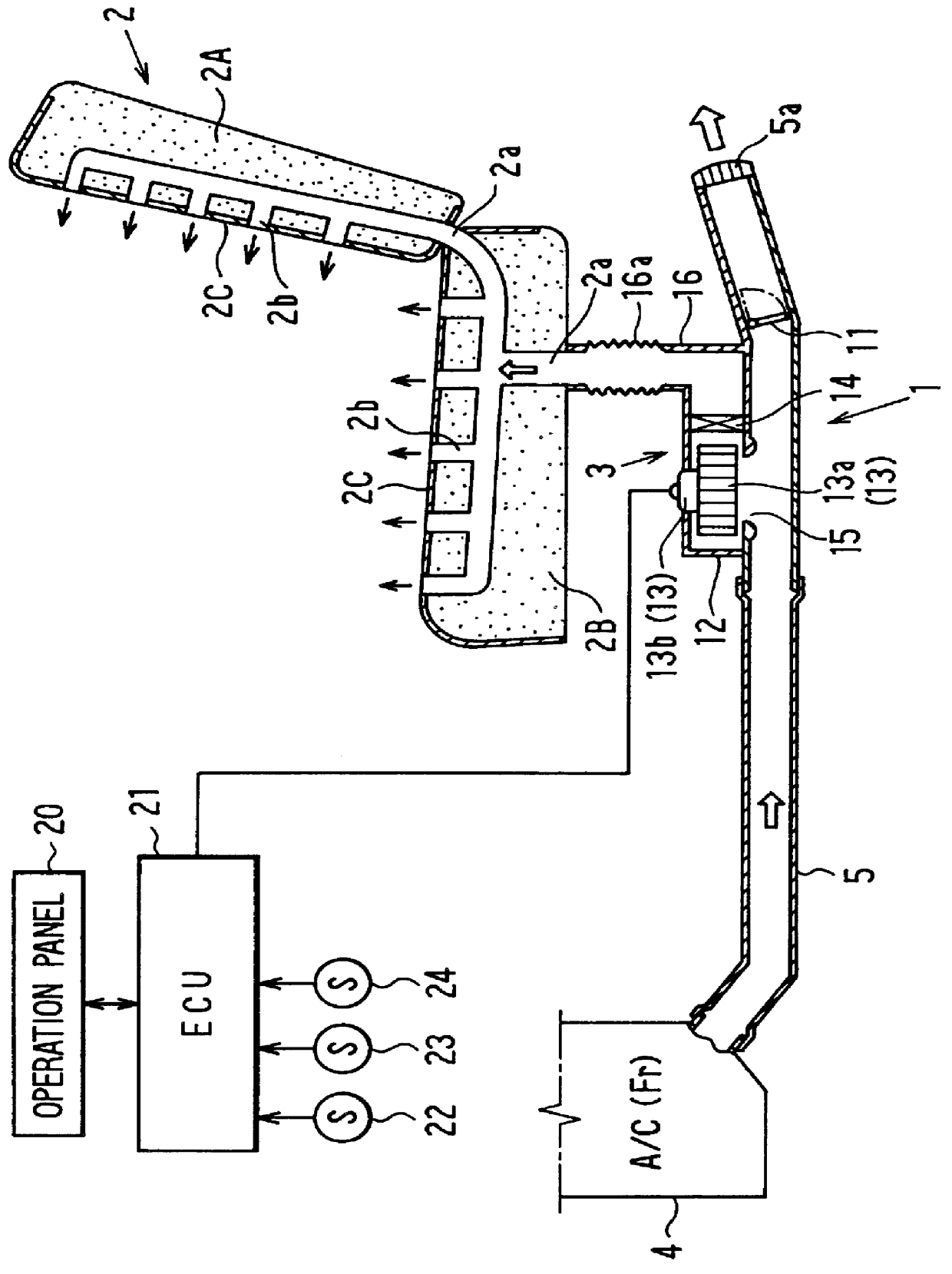 Air conditioning apparatus for vehicle seat
