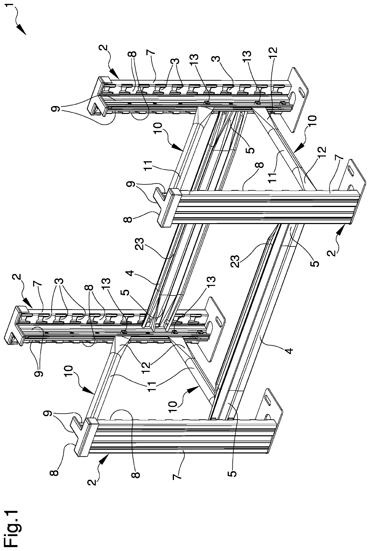 Modular structure for shelving