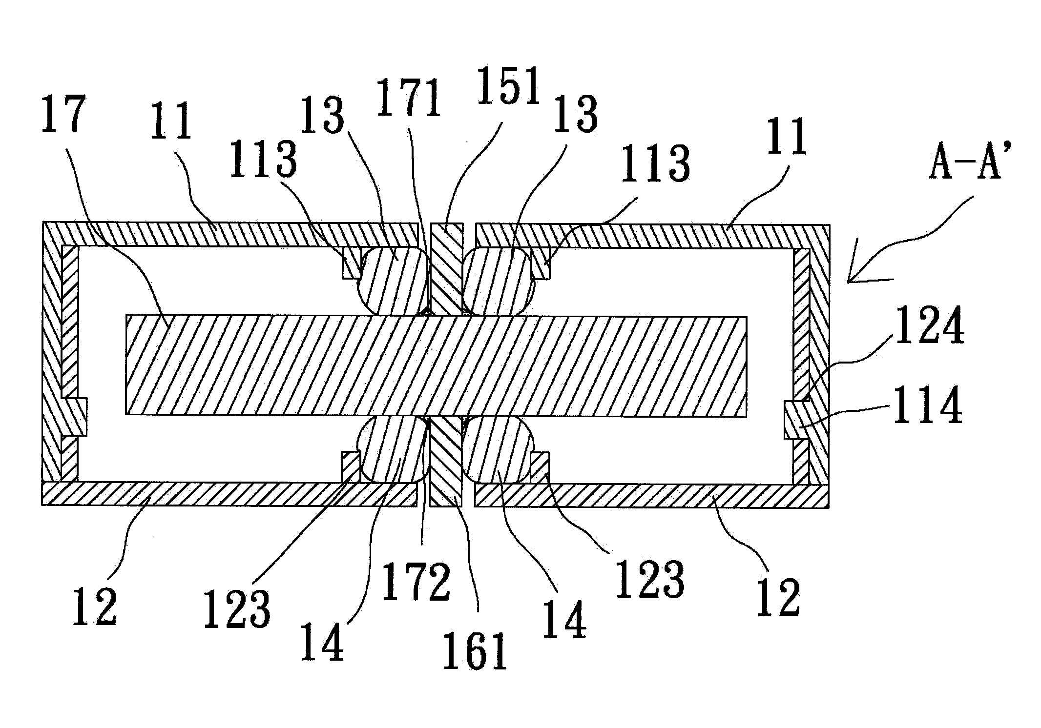 Packaging device for piezoelectric component