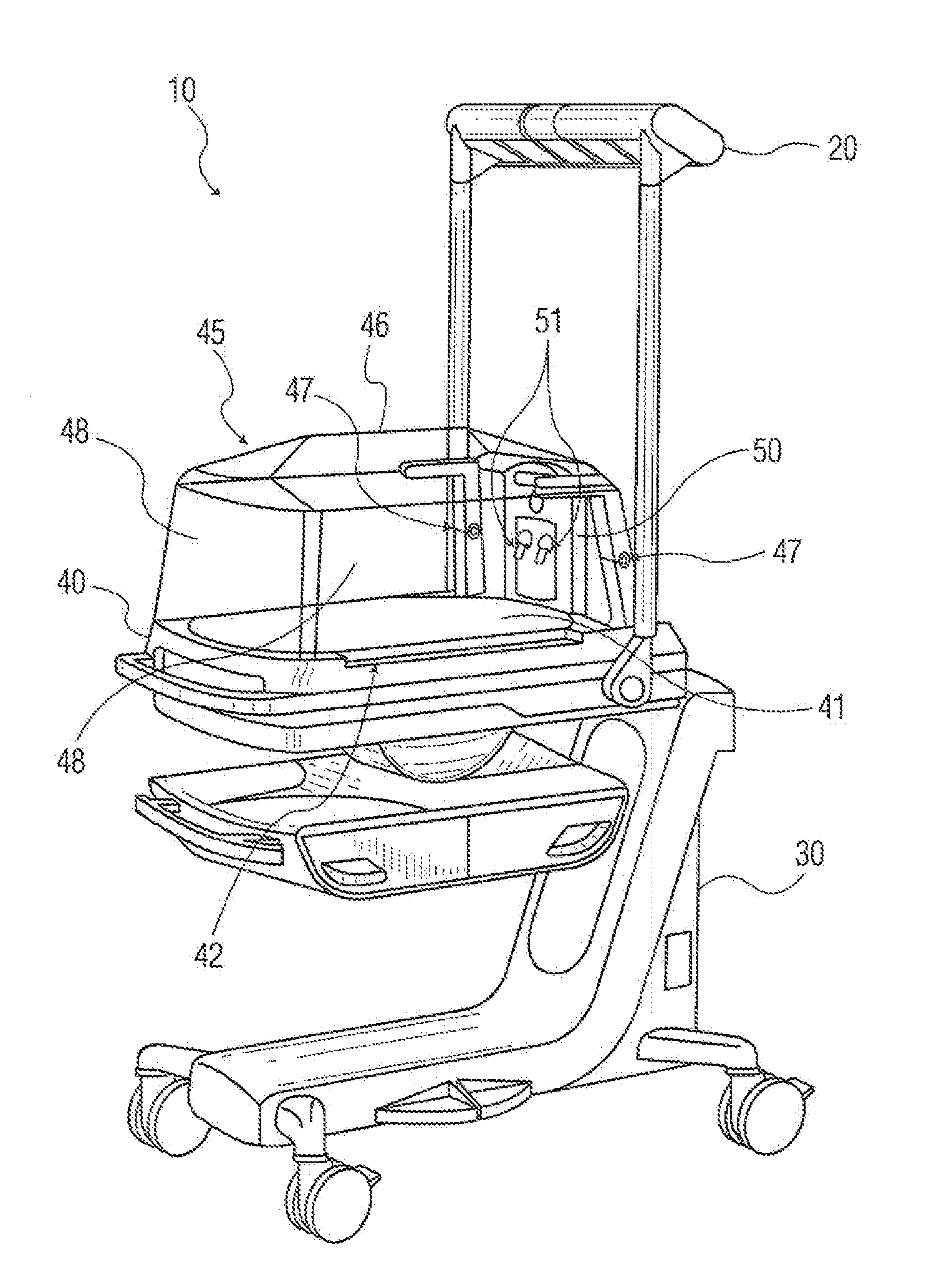Warming therapy device including heated mattress assembly