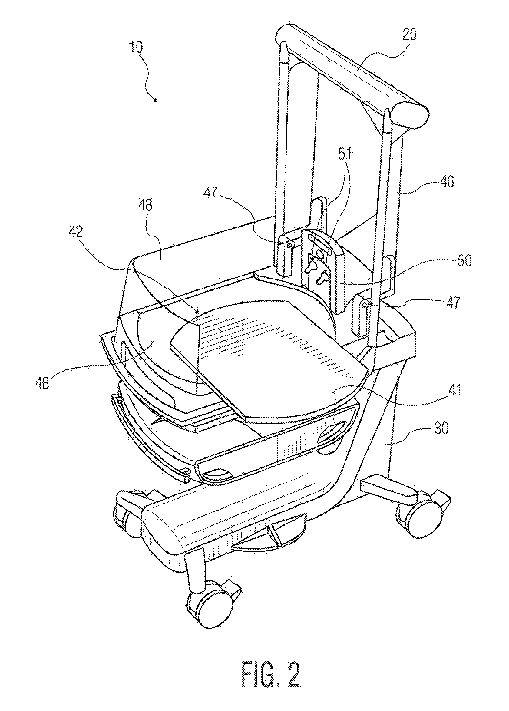 Warming therapy device including heated mattress assembly