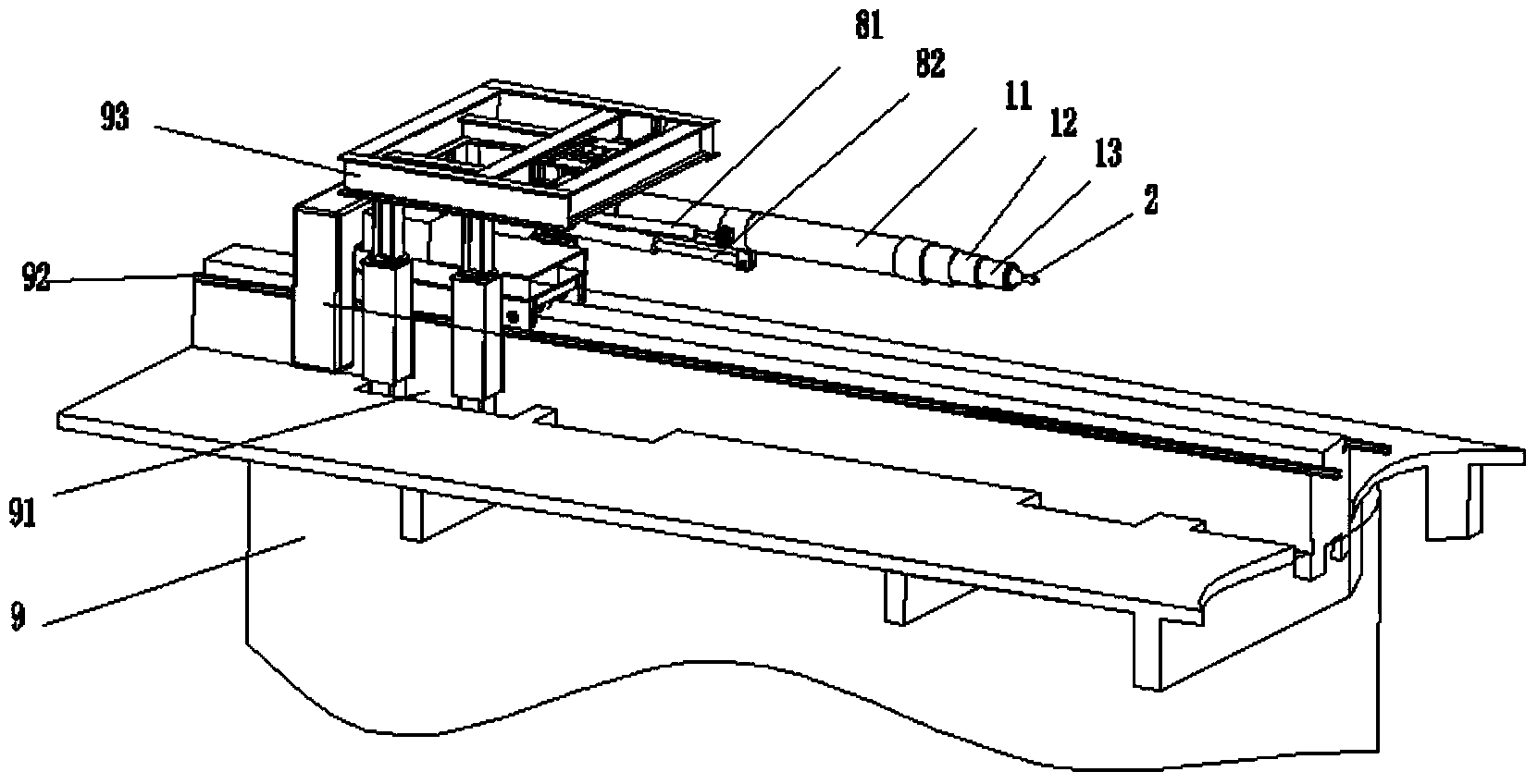 Built-in power telescopic dredging machine