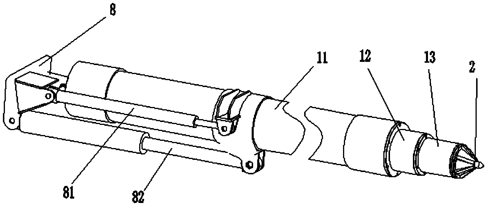 Built-in power telescopic dredging machine