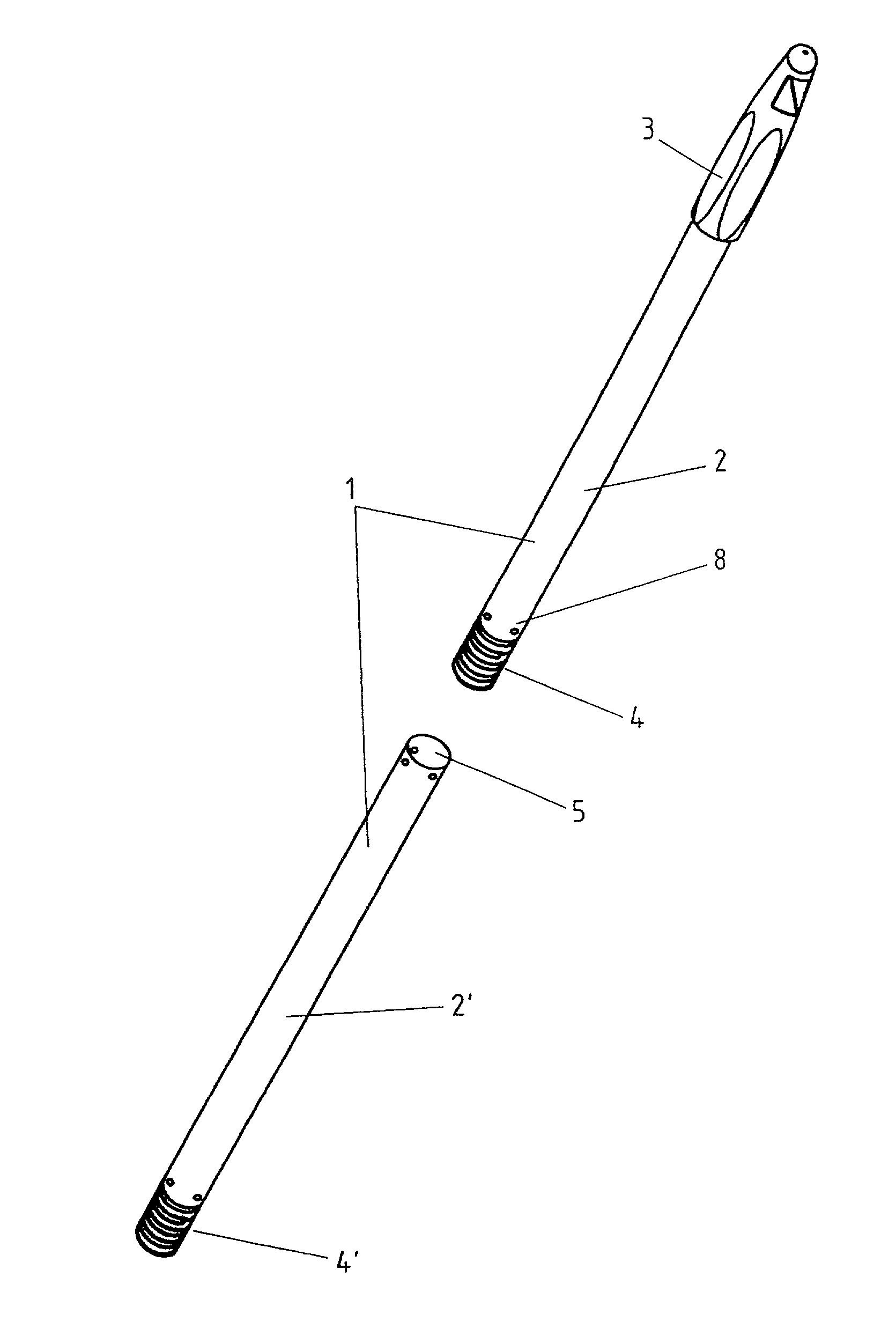 Operating handle for cleaning device