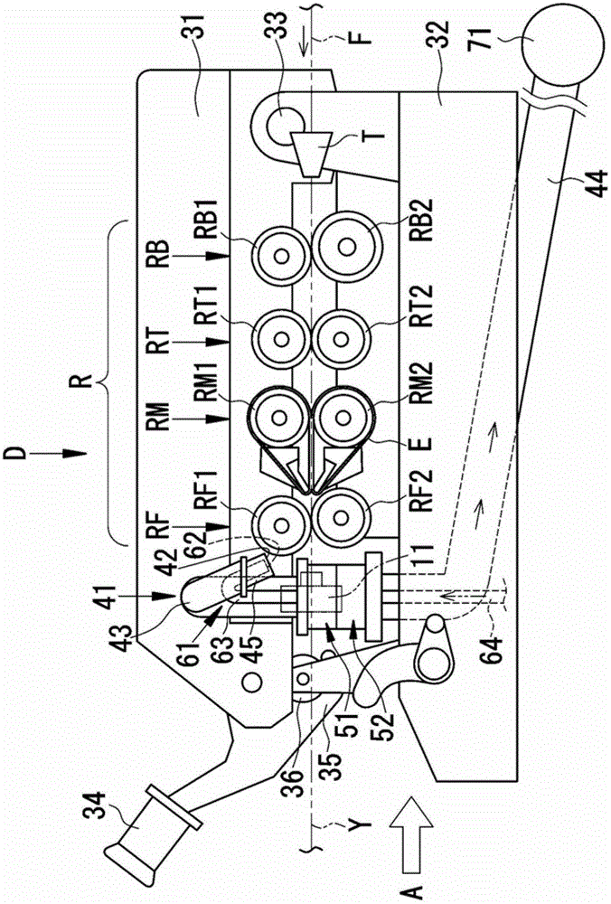 Drafting device, spinning unit and spinning machinery