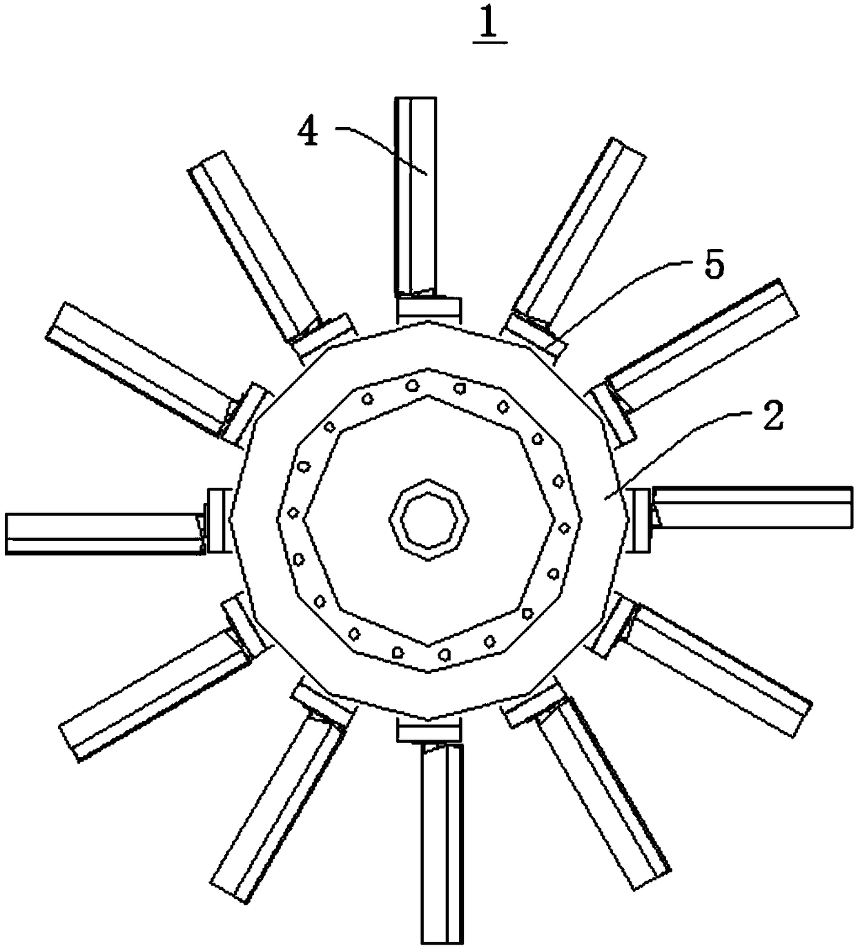 Adjustment mechanism for blades of axial flow fan and fan