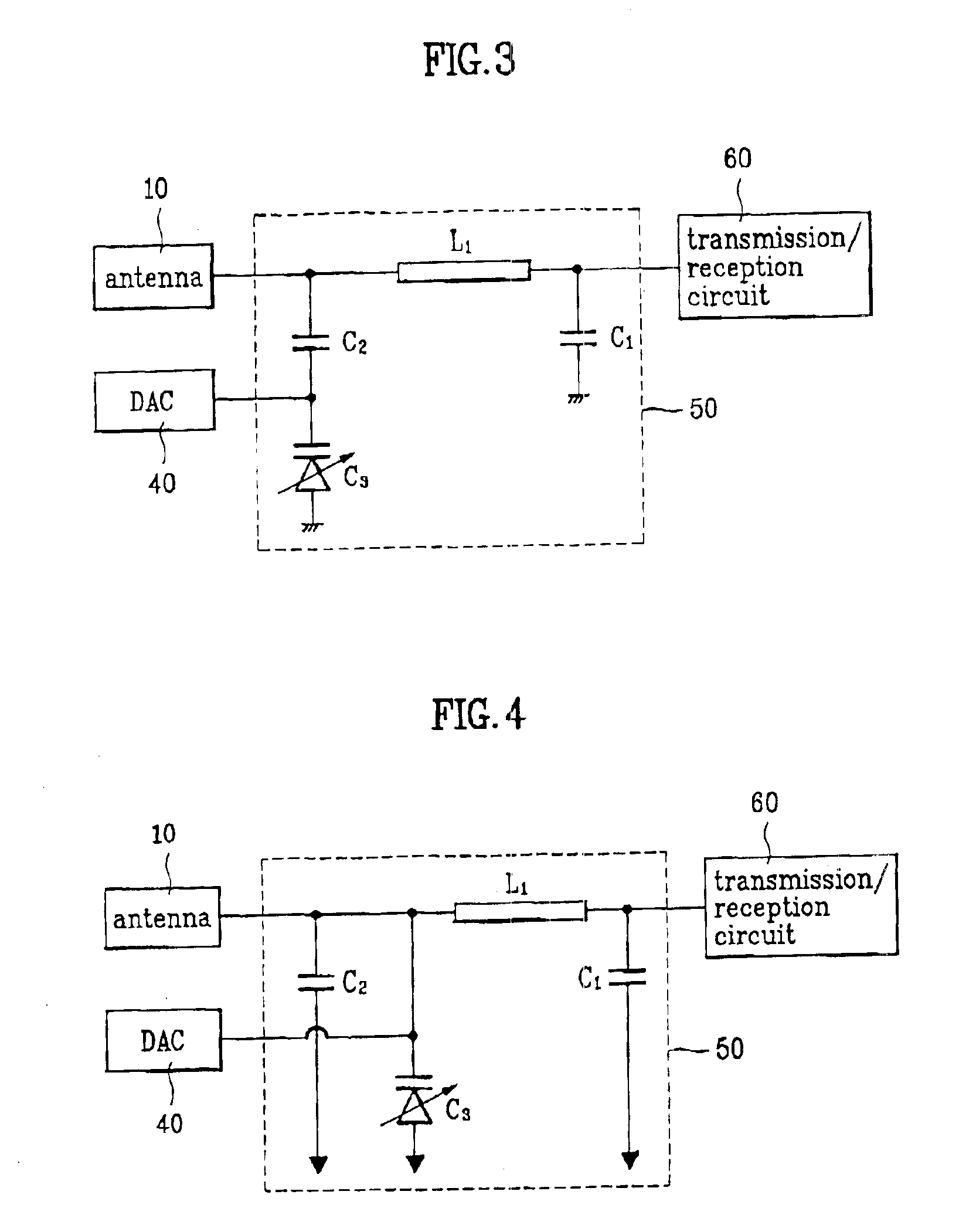 Antenna impedance matching device and method for a portable radio telephone