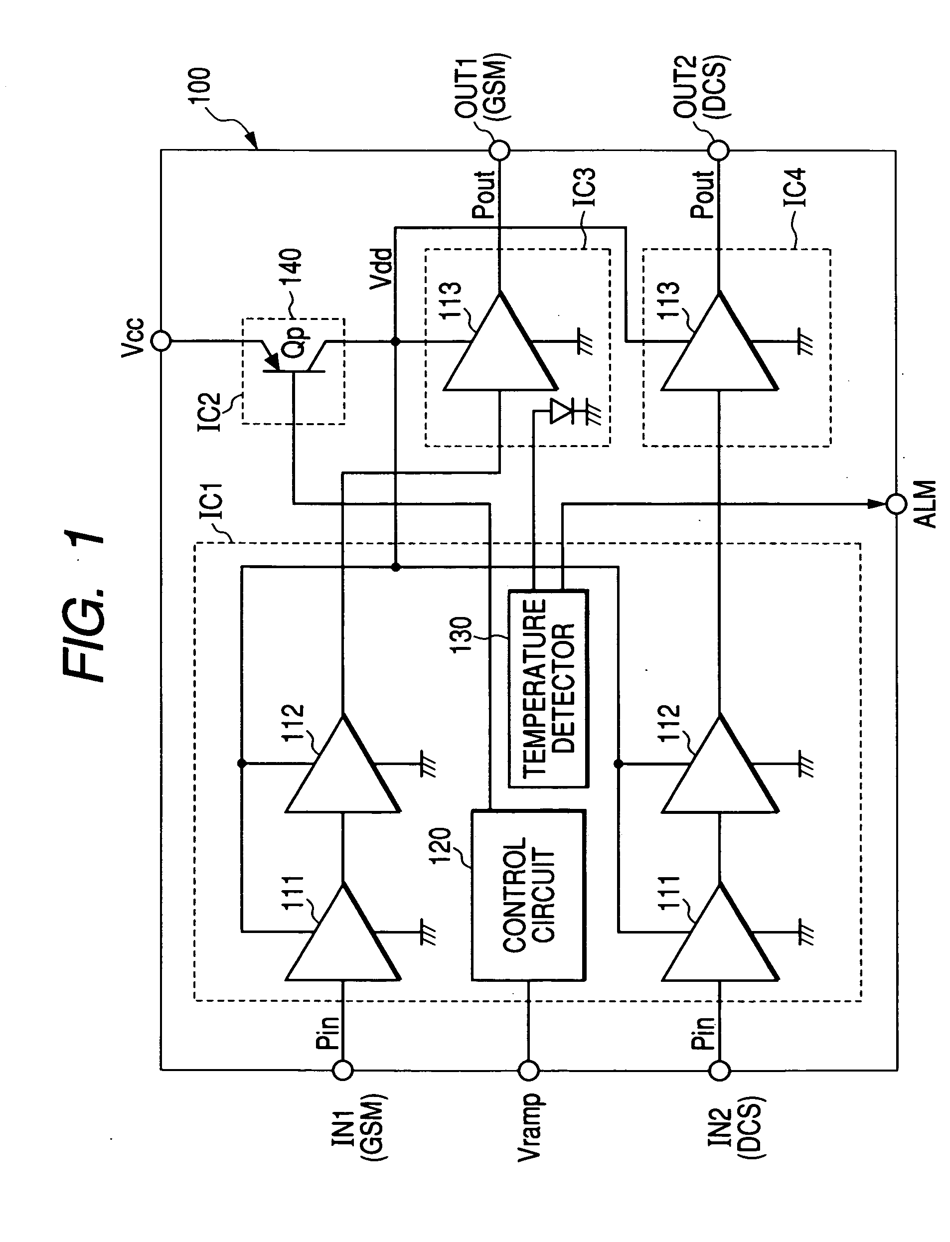 Electric component for high frequency power amplifier