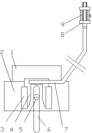Particle material discharging device through swing rod drive