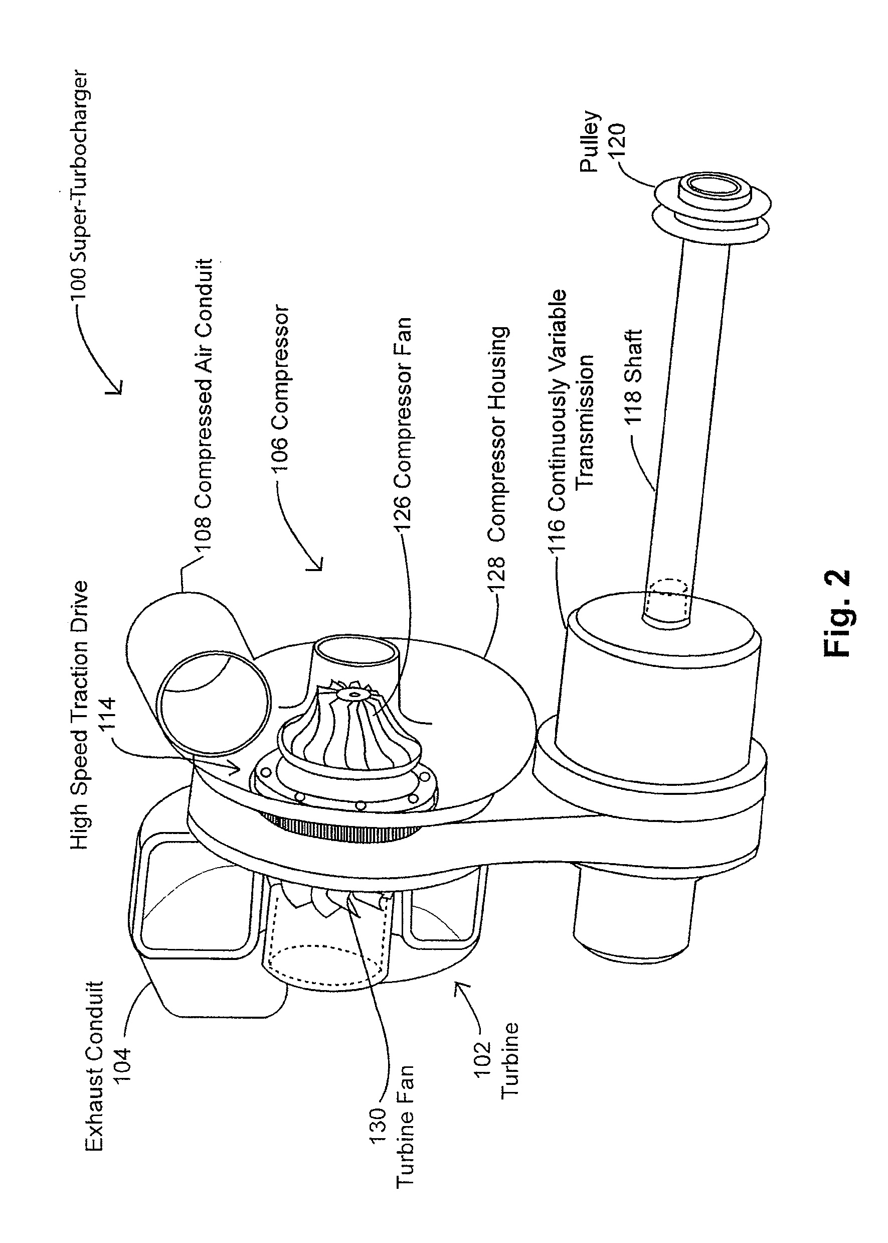 Super-turbocharger having a high speed traction drive and a continuously variable transmission