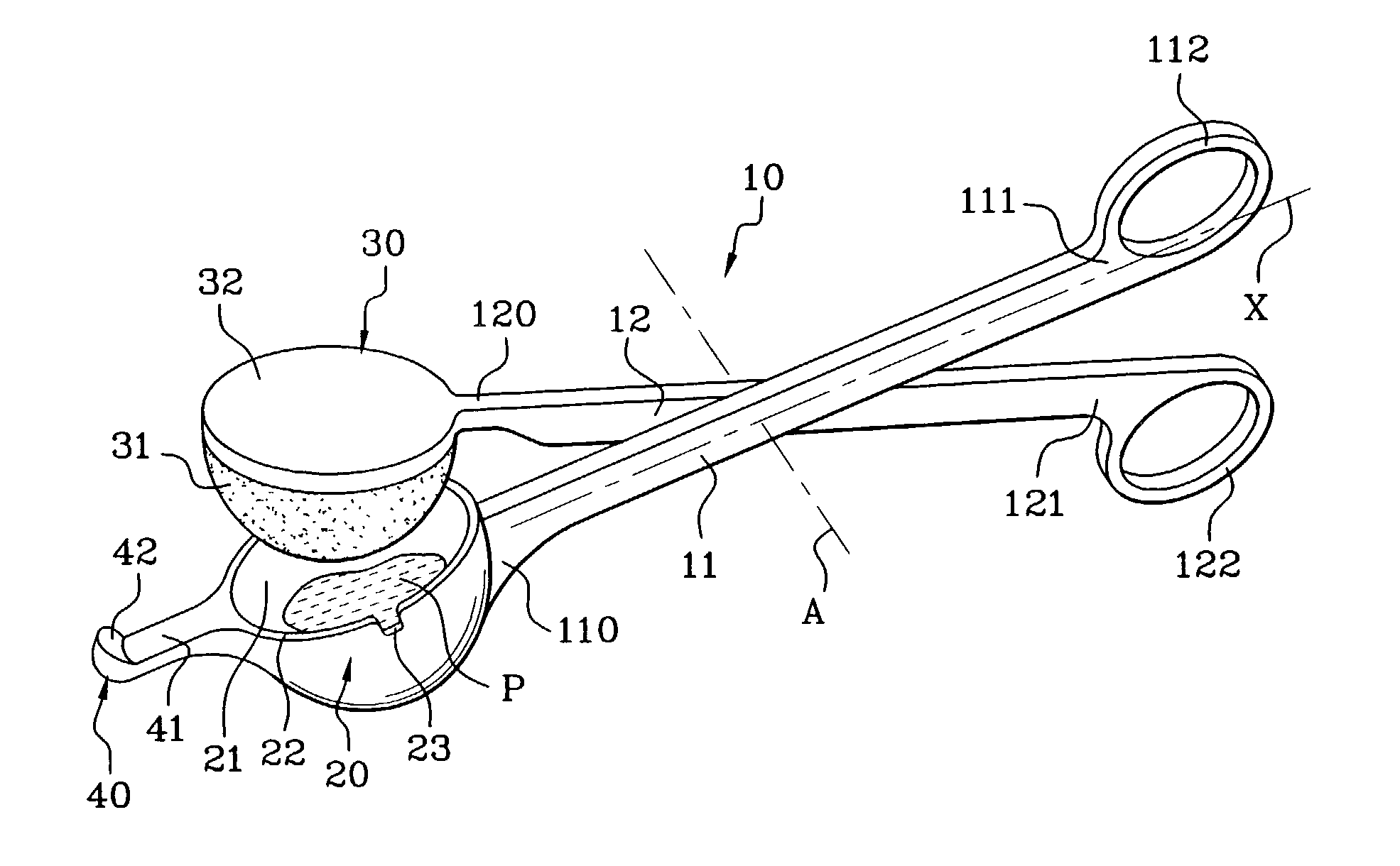 Device for the application of a hair product to sections of hair
