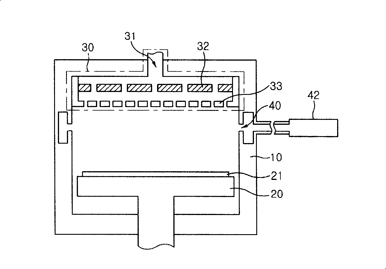 Exhaust air system, semi-conductor manufacturing installation for manufacturing thin film by the same and method thereof