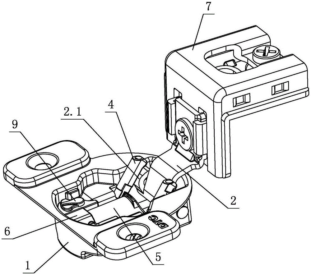 A hinge device capable of limiting buffer travel