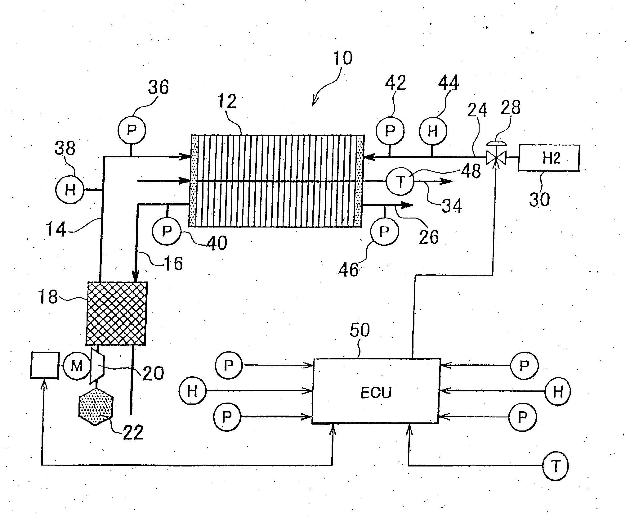 Fuel cell in-plane state estimating system and fuel cell in-plane state estimating method