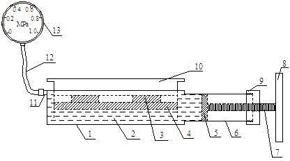 Simple hydraulic support for similar material simulation tests