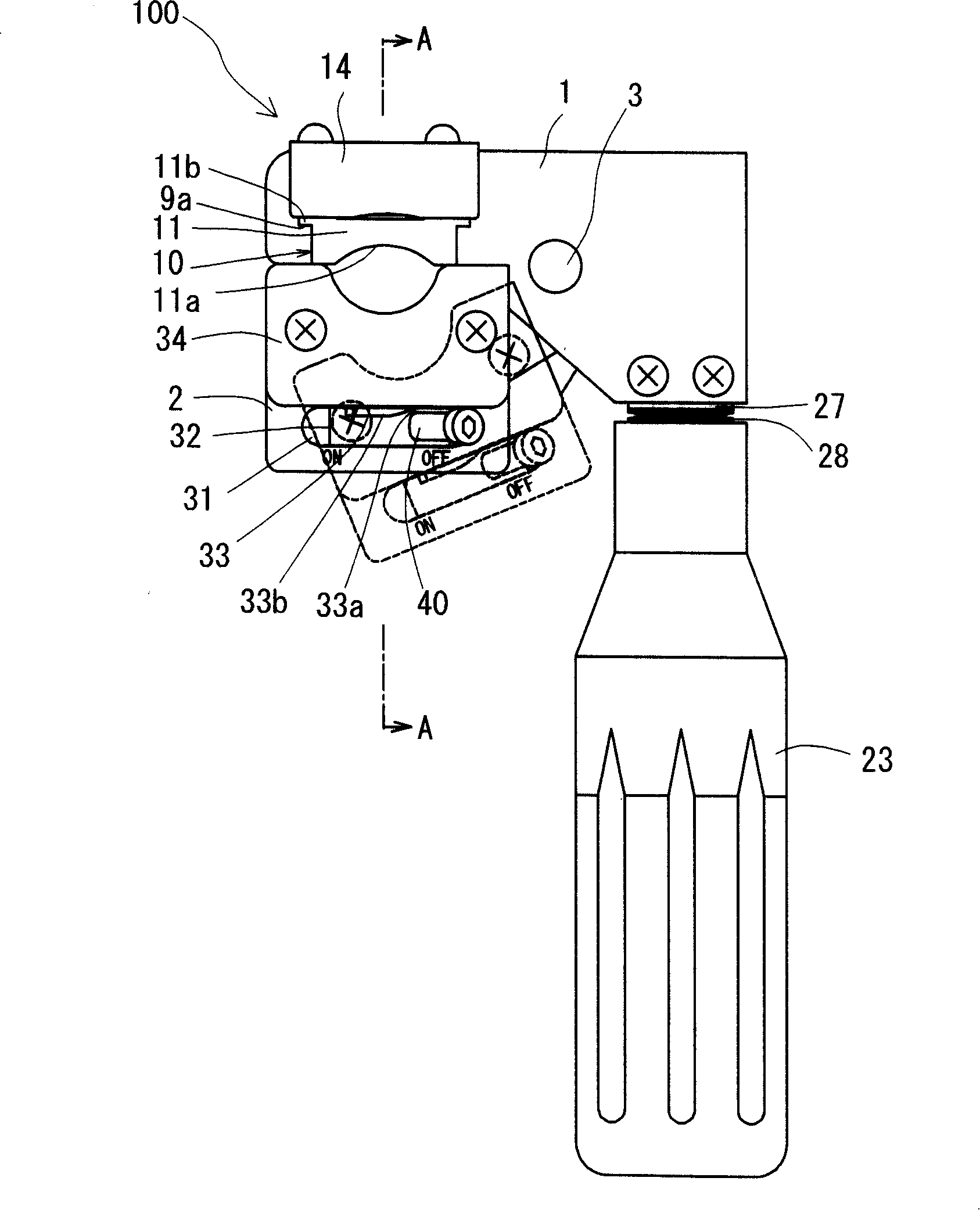 Covering stripping device for covered electric cable