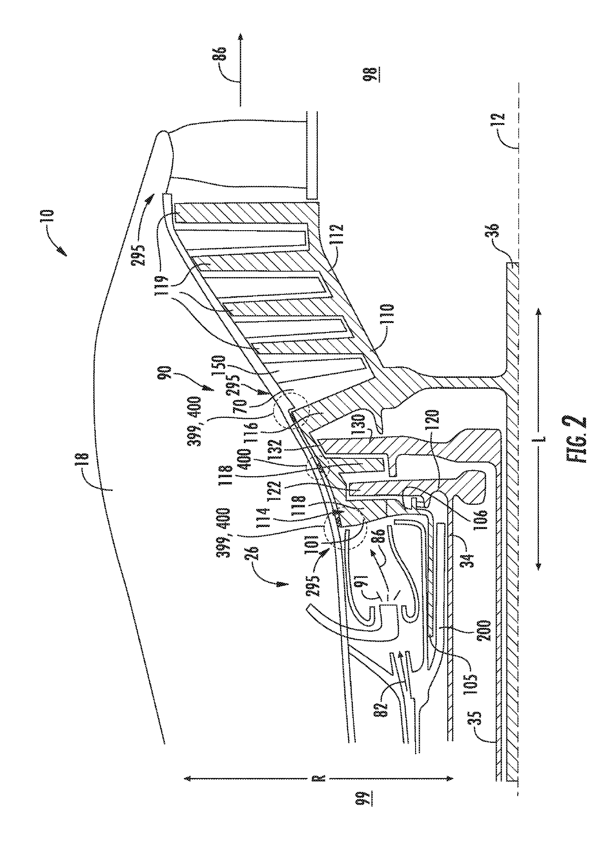 Seal assembly for counter rotating turbine assembly