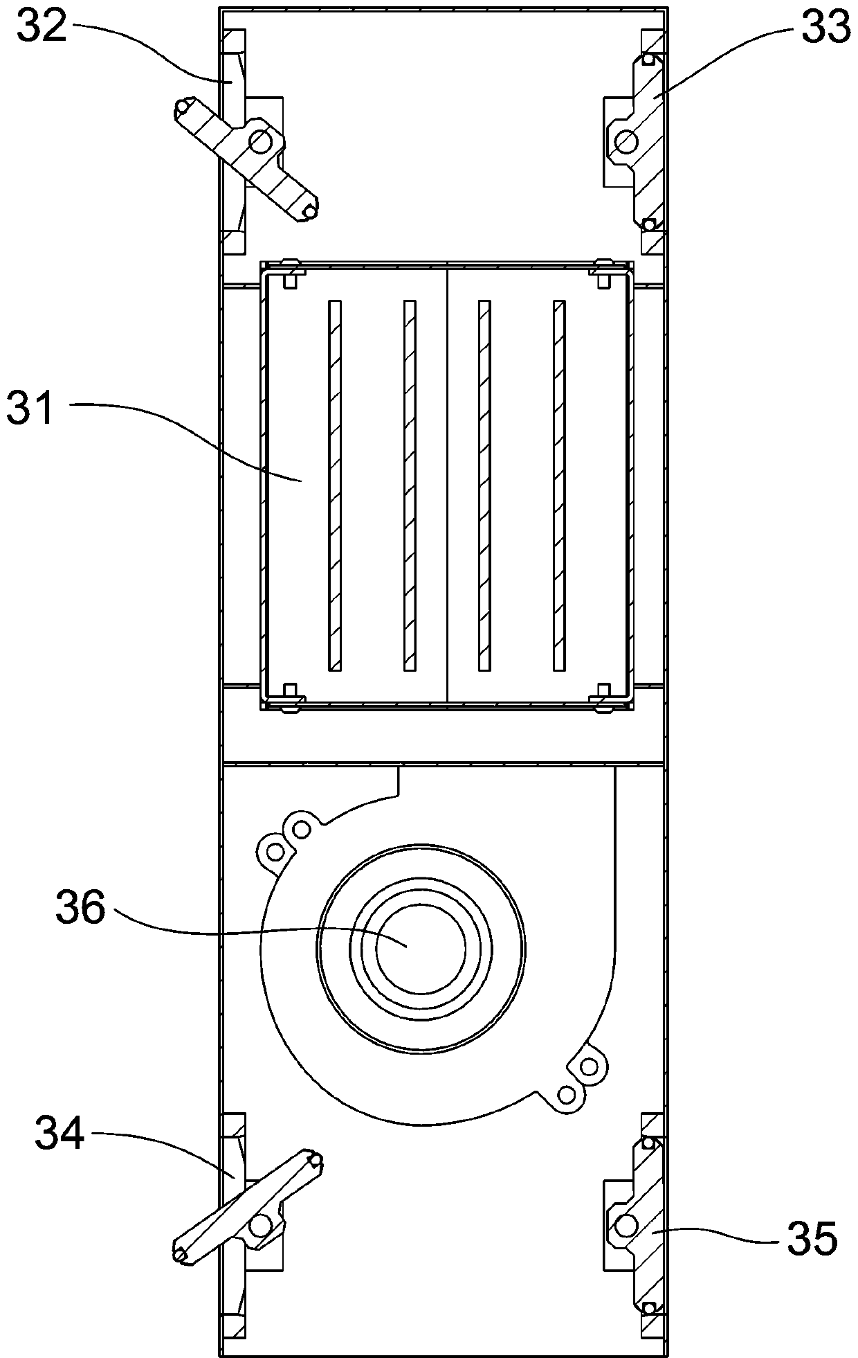 Air drying device used for closed cavity and control method of device