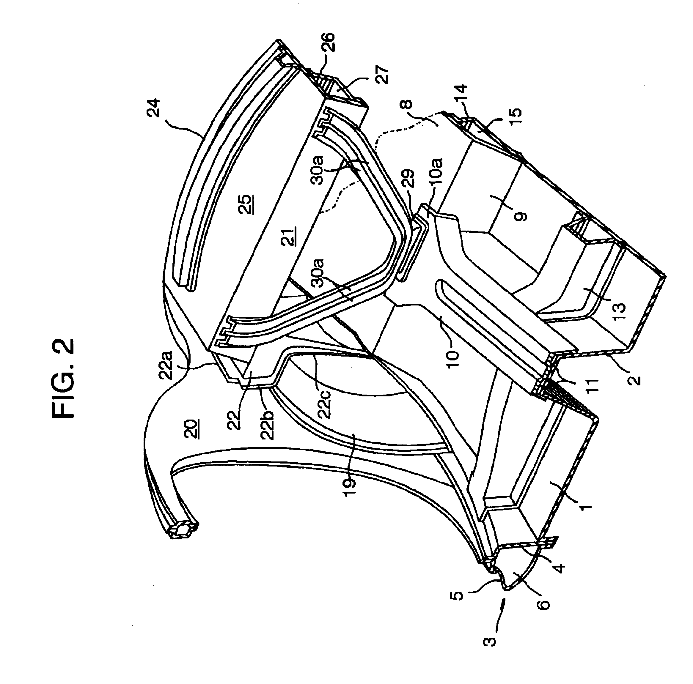 Rear body structure for vehicle body