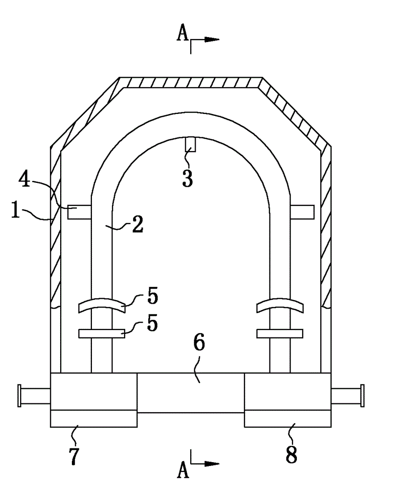 High-pressure gas flow meter of U-shaped measuring pipe