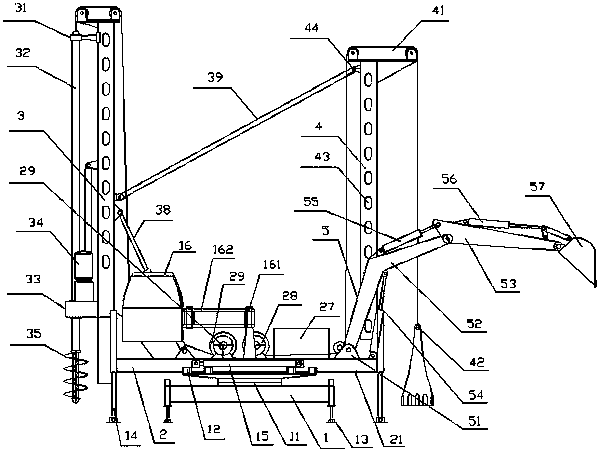 A multifunctional rotary excavator