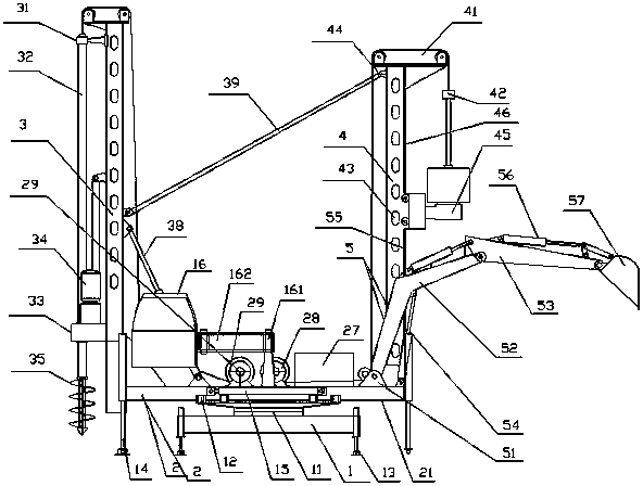 A multifunctional rotary excavator