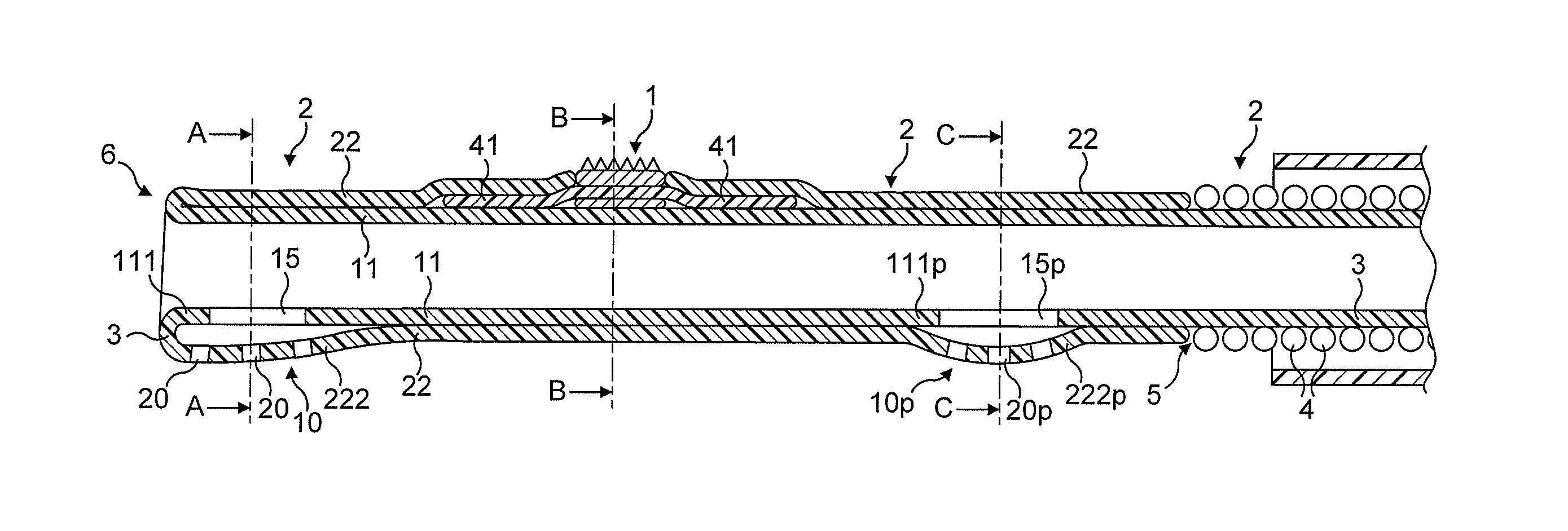 Rotational atherectomy device with fluid inflatable support elements and torque transmitting membrane