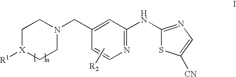 (5-cyano-2-thiazolyl)amino-4-pyridine tyrosine kinase inhibitors