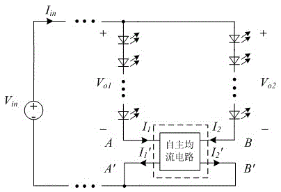 An independent current sharing circuit suitable for multi-channel parallel LED strings