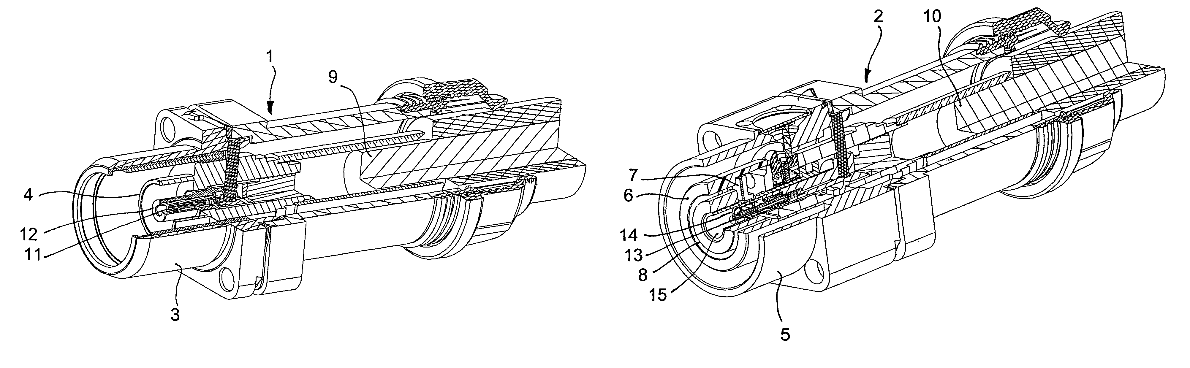 Electrical connection device provided with at least one tubular end contact