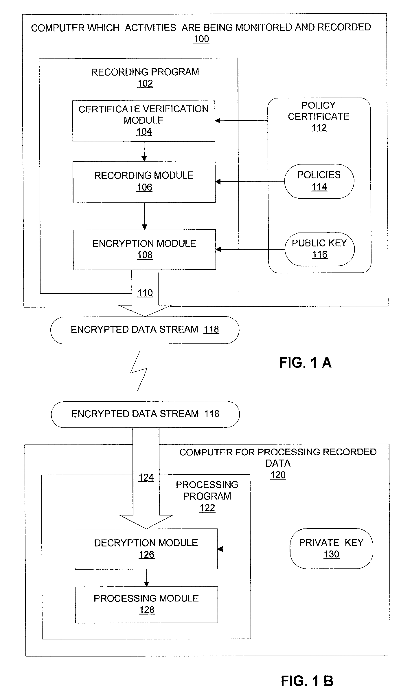 Trusted computer activity monitoring and recording system and method