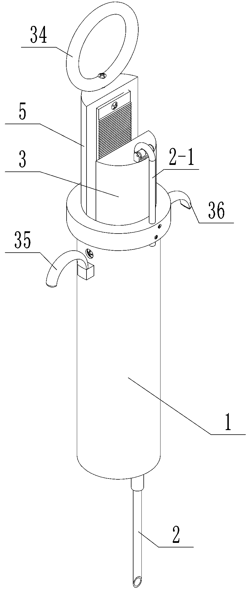 Device for needle core withdrawing together with vacuum suction in one-handed performance for puncture biopsy