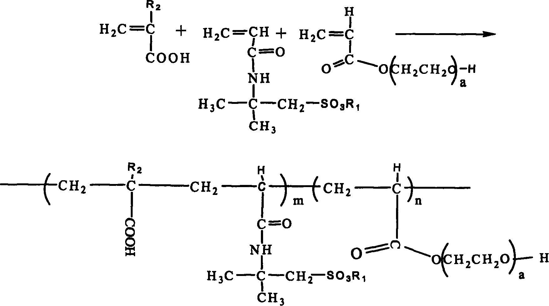 Concrete water reducing agent of polyacrylic acid and its synthesis process