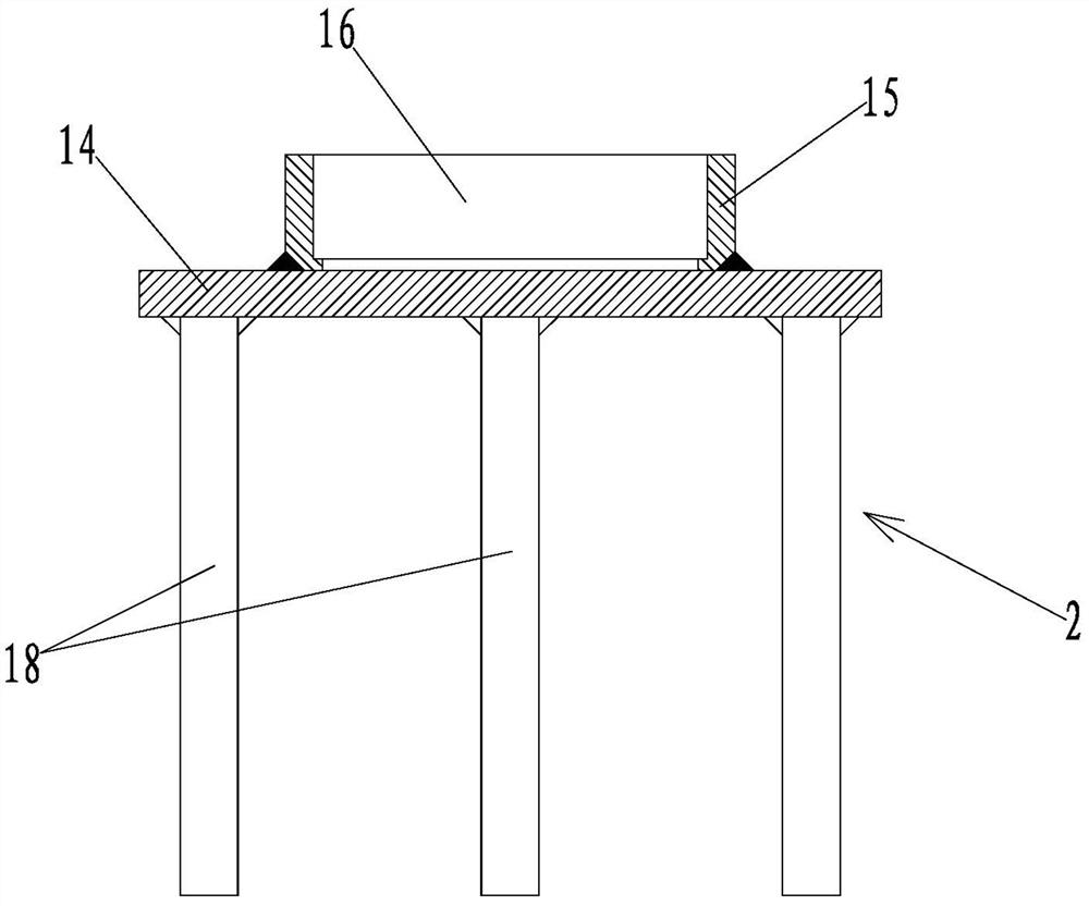 Pier top embedded part, eccentric force transmission part and cantilever type anti-falling beam limiting device