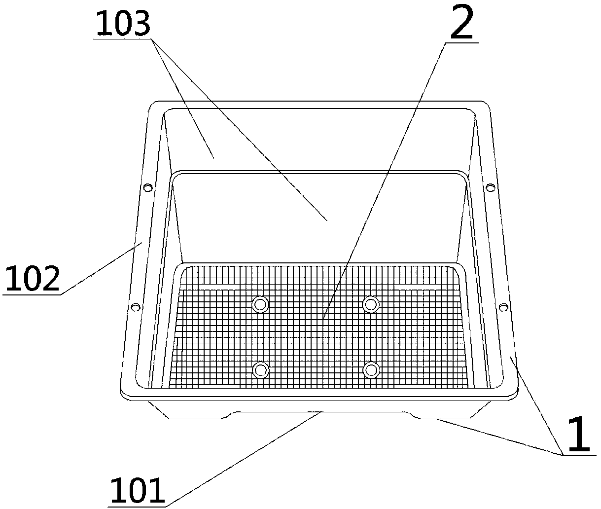 Double-side water leakage flower box with filter screen