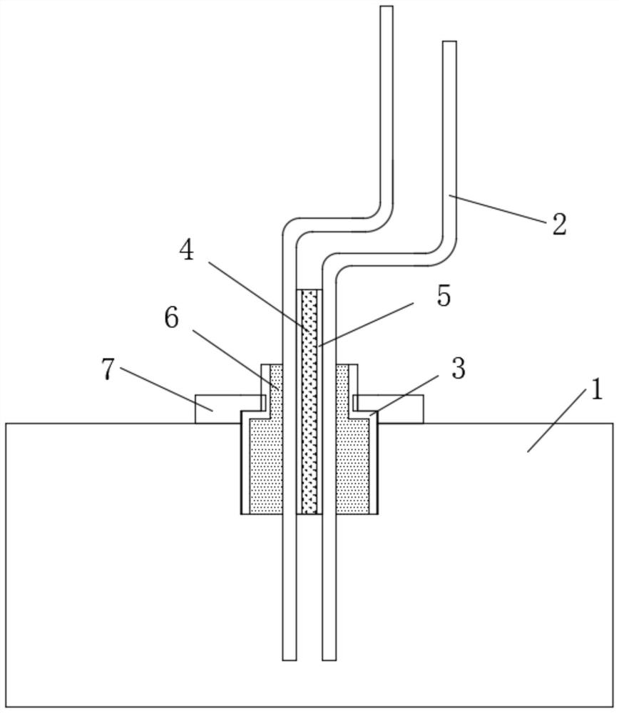 Fixing device for transformer outlet copper bar and fixing method thereof