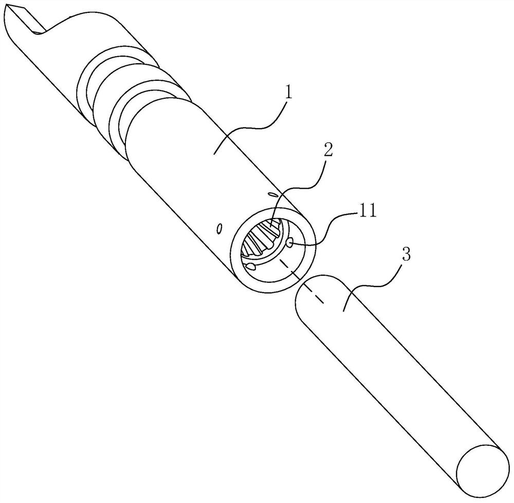 Crown spring terminal and assembly process thereof