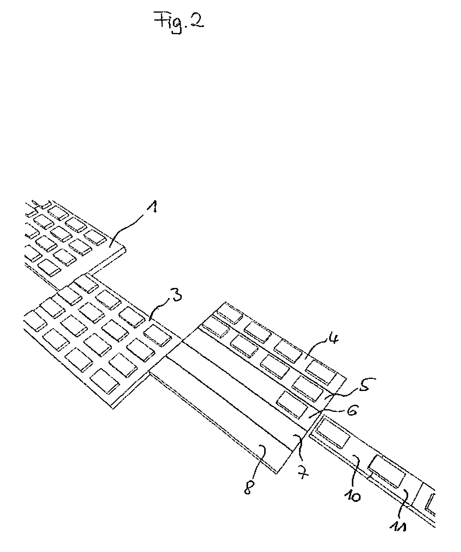 Apparatus for the conveying of separated goods