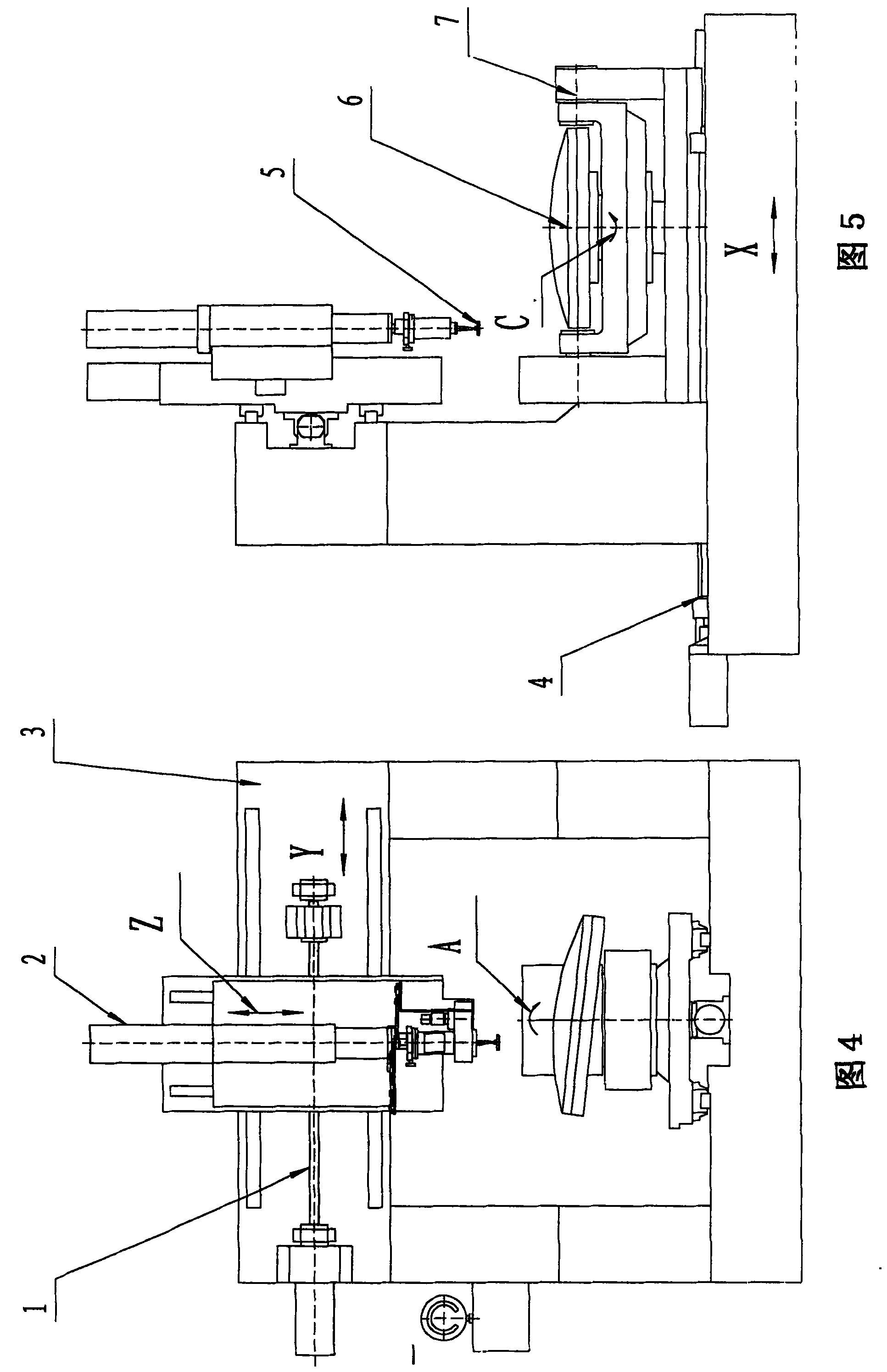 Efficient numerically controlled polishing process and apparatus for great aperture aspherical optical elements