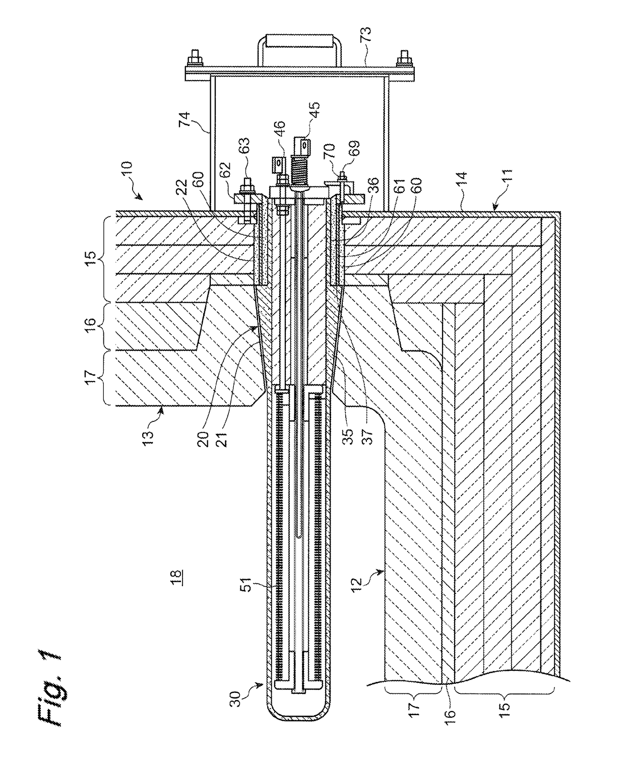 Heater protective tube for molten metal holding furnace