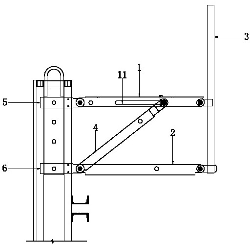Folding type large formwork top pouring platform bearing support