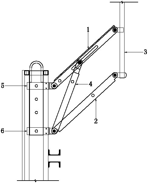 Folding type large formwork top pouring platform bearing support